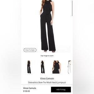 Vince Camuto
Sleeveless Bow Tie Mock Neck Jumpsuit 10
